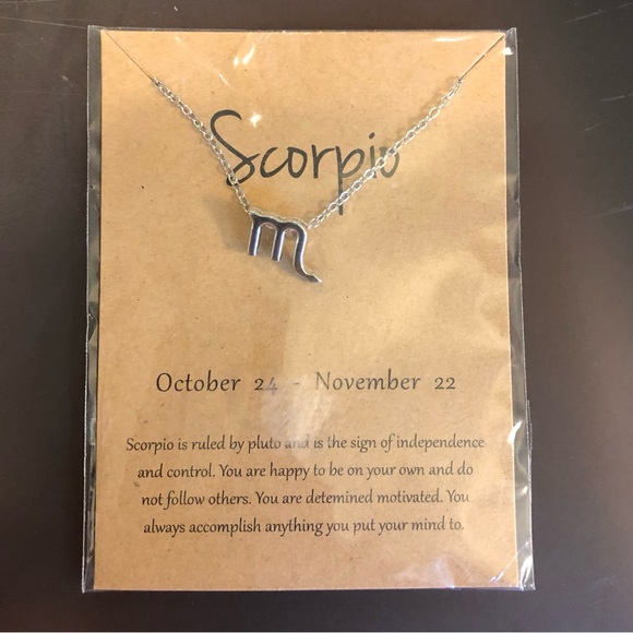 Zodiac Necklace SCORPIO choose gold or silver tone - Picture 2 of 2